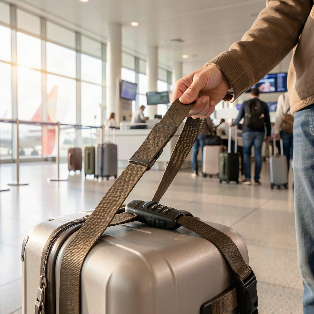 Adjustable 6-Foot Luggage Strap with 3-Digit Combination Loc