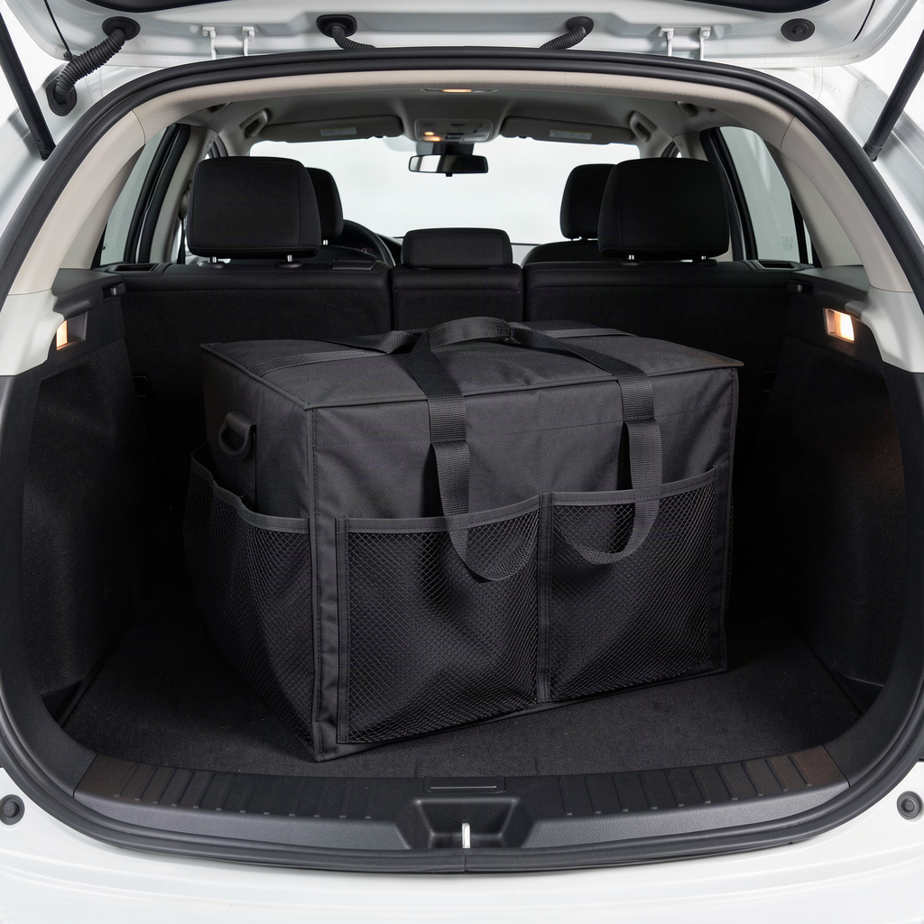 40L Foldable Car Trunk Storage Box with Side Nets - Collapsi