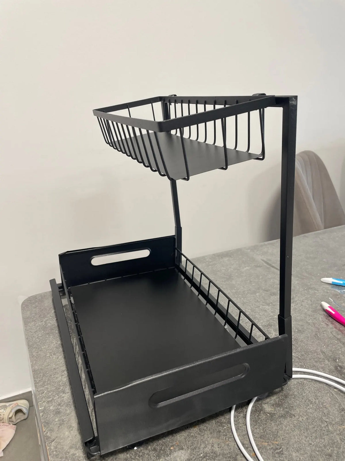 2-Tier Sliding Under-Sink Organizer - Adjustable Cabinet She - View 4