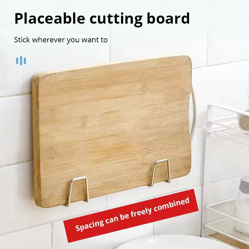 Adhesive stainless steel sponge holder mounted beside a sink – view 4
