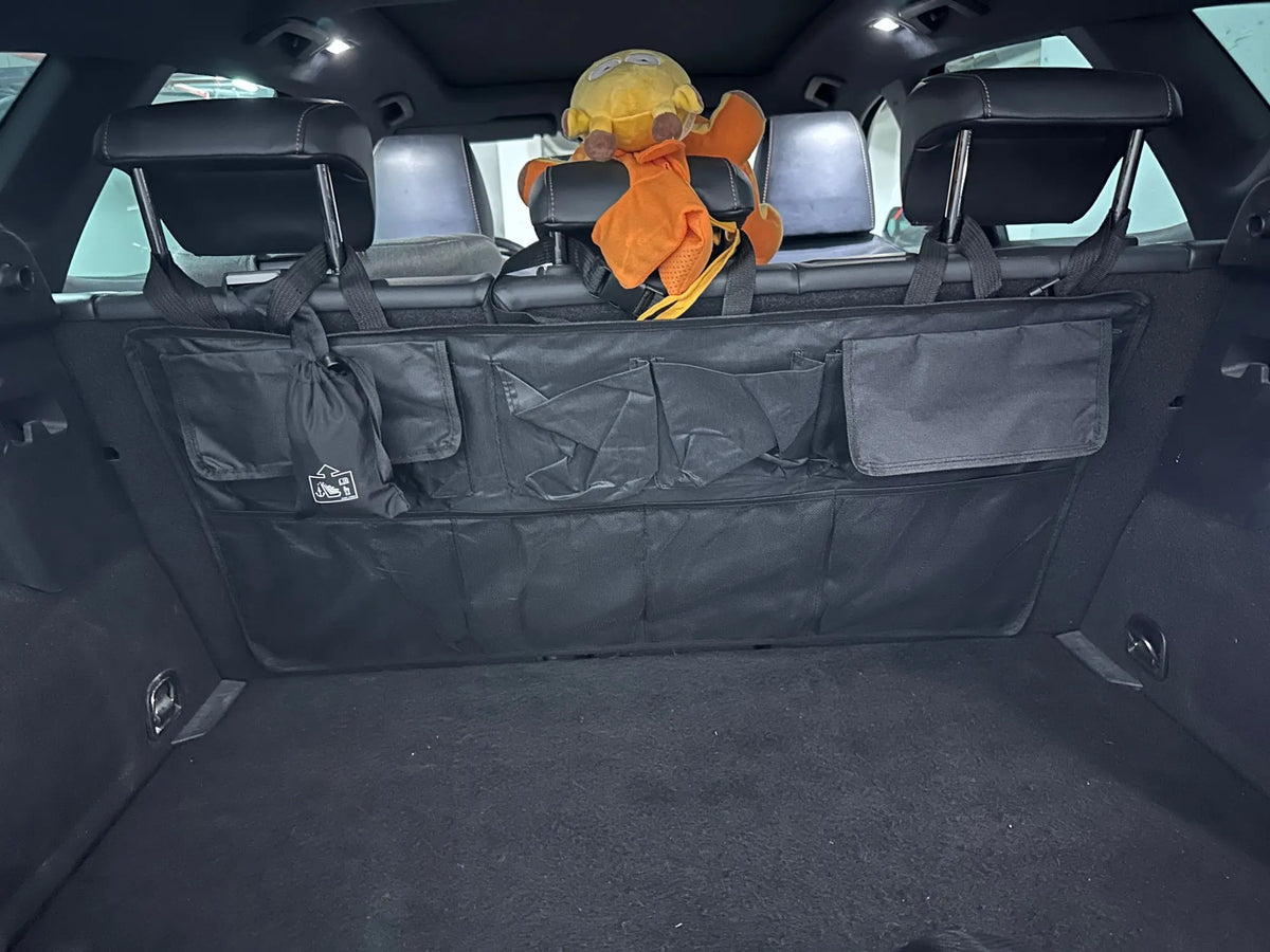 Backseat Car Organizer with Storage Pockets – Hanging Trunk Seat Protector - View 2