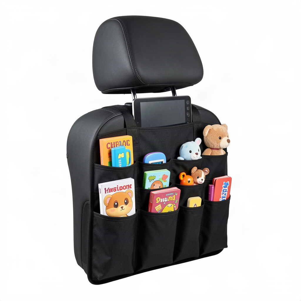 Car Back Seat Organizer with Tablet Holder & Pockets