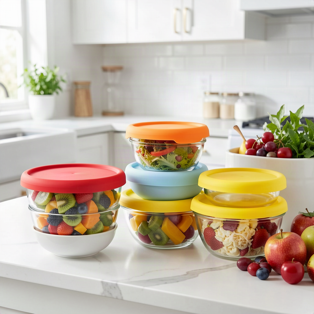6-Pack Reusable Silicone Stretch Lids for Bowls and Containe