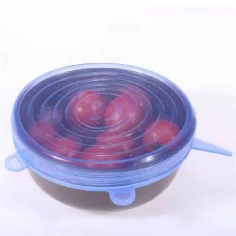 6-Pack Reusable Silicone Stretch Lids for Bowls and Containe - View 2