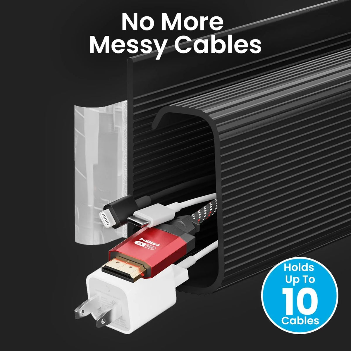 Self-Adhesive Under Desk Cable Management Tray - 2 Pack No-Drill Cord Organizer - View 2
