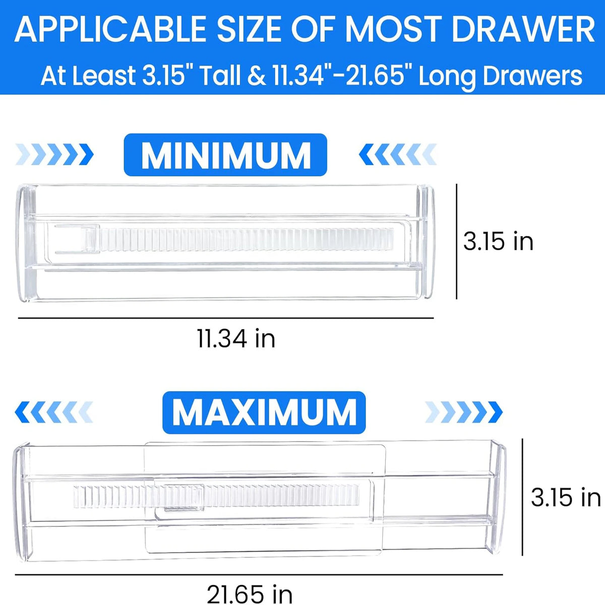 Adjustable Drawer Dividers 12-Pack - Expandable Kitchen Draw - View 4