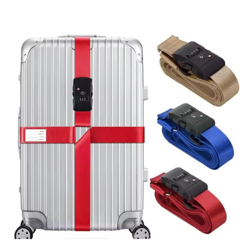 Adjustable 6-Foot Luggage Strap with 3-Digit Combination Lock