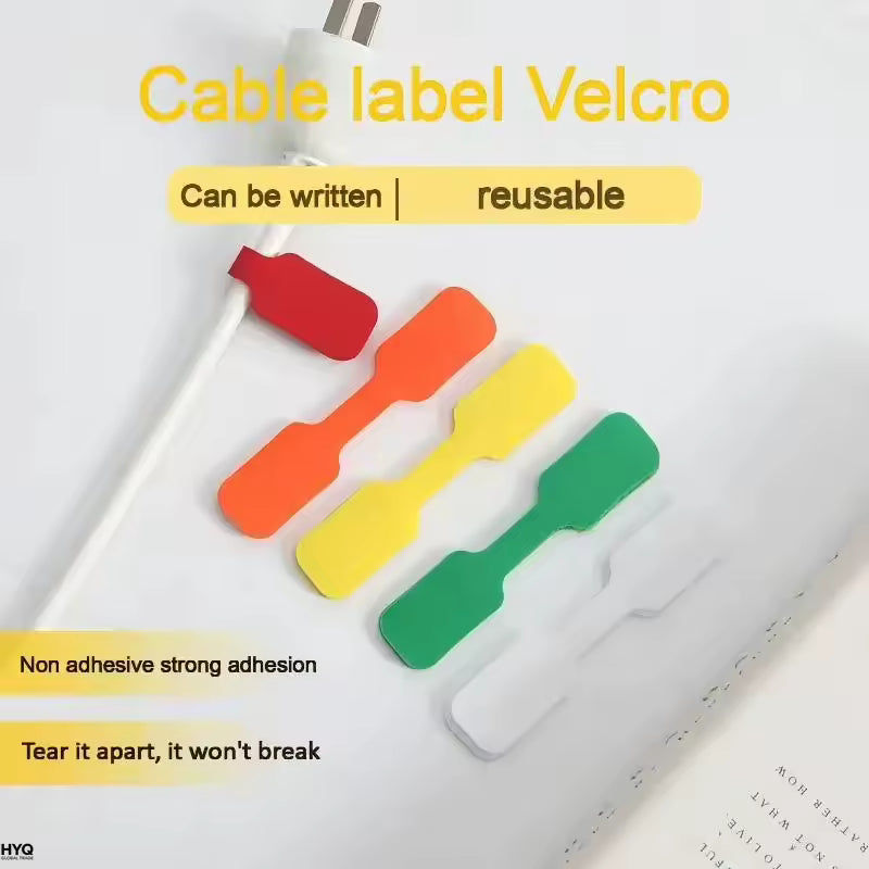Twenty colorful write-on cable label ties for cord organization – view 3