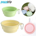 Collapsible Pet Travel Bowl with Carabiner - Silicone Dog & Cat Bowl