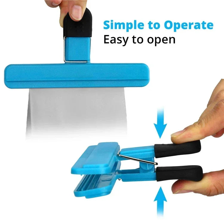 Three reusable small bag sealing clips in assorted colors – view 4
