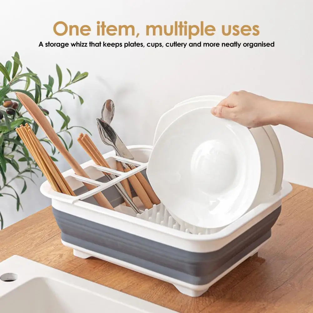 Foldable Over-Sink Dish Drying Rack with Drainboard - View 2