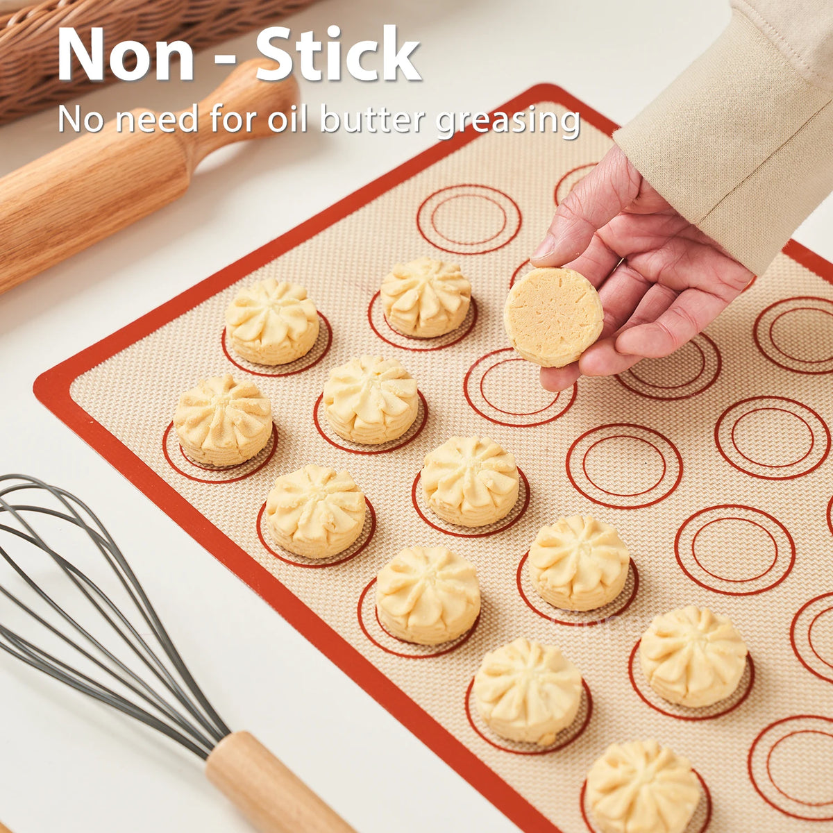 2-Pack Reusable Silicone Baking Mats for Oven and Air Fryer - View 3
