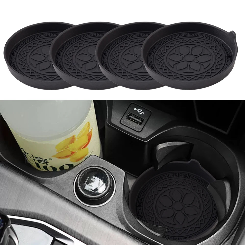 Silicone Car Cup Holder Coasters – 4 Pack, Universal Non-Sli - View 3