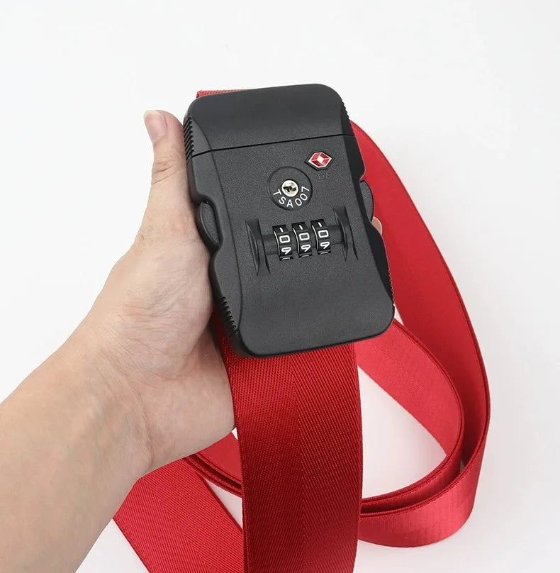 Adjustable 6-Foot Luggage Strap with 3-Digit Combination Lock