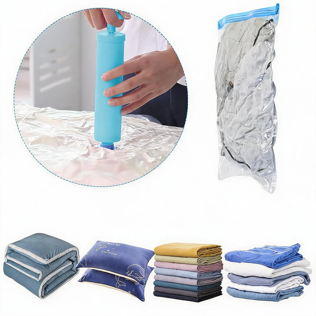 Vacuum Storage Bags 8-Pack with Hand Pump – Space Saving Travel & Home - View 7