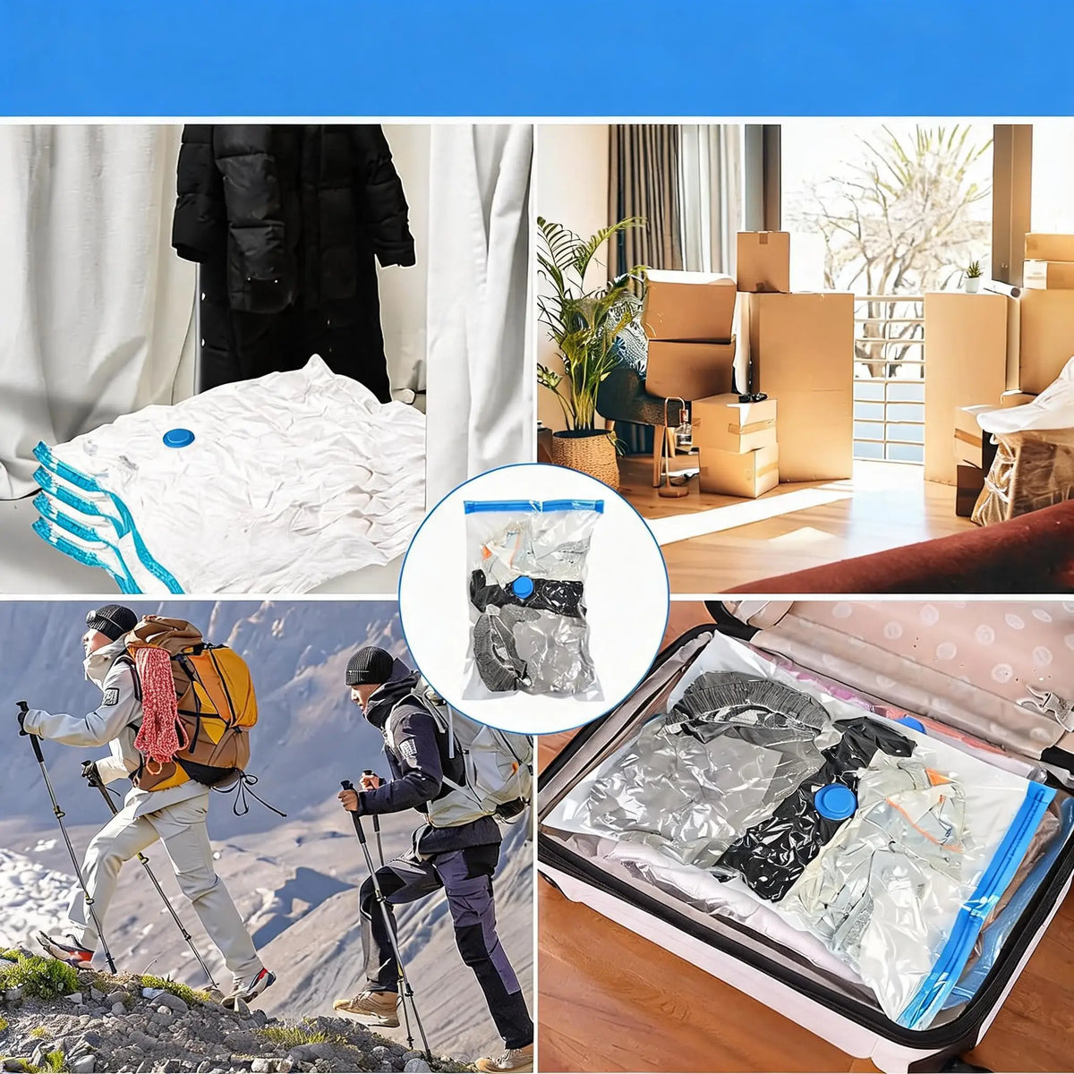 Vacuum Storage Bags 8-Pack with Hand Pump – Space Saving Travel & Home - View 6