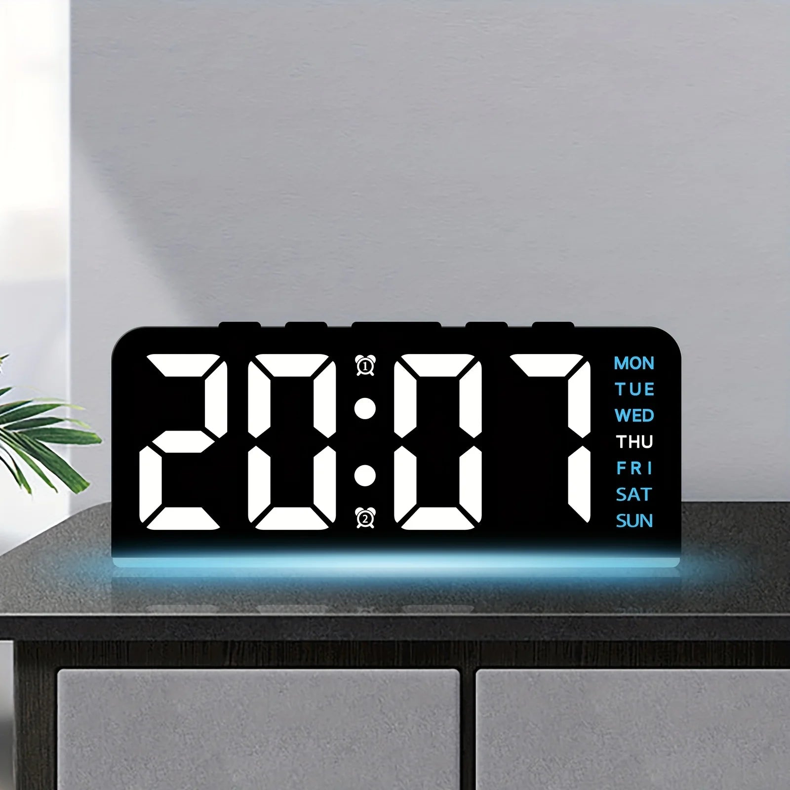 Digital LED Alarm Clock – Time & Temperature Display, Night Light, Snooze