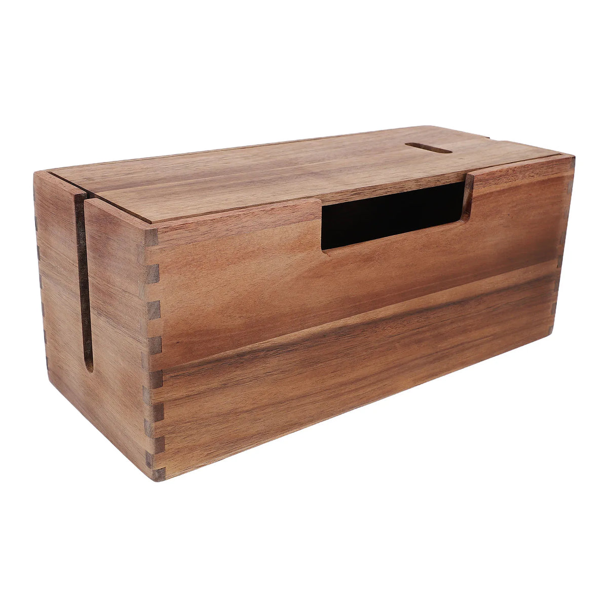 Cable Management Box with Wood-Grain Lid for Power Strips an - View 2