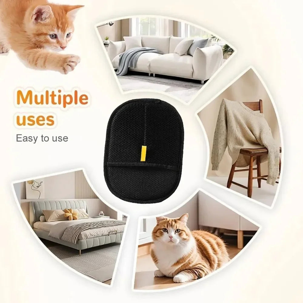 2pcs Pet Hair Removal Gloves - Double-Sided Cat & Dog Groomi - View 2