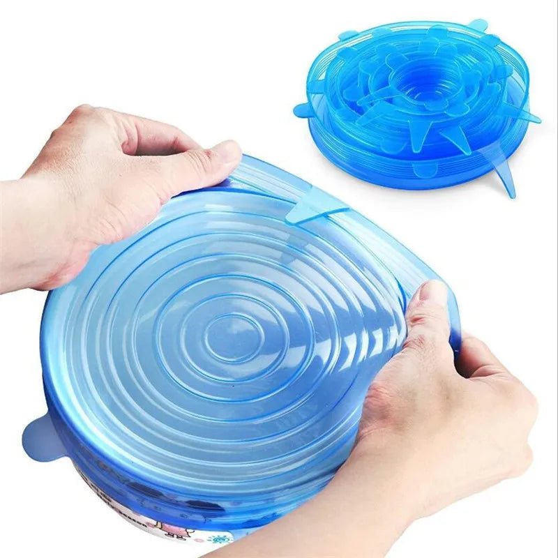 6-Pack Reusable Silicone Stretch Lids for Bowls and Containe - View 3