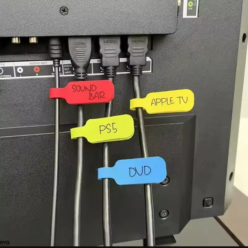 Twenty colorful write-on cable label ties for cord organization – view 5