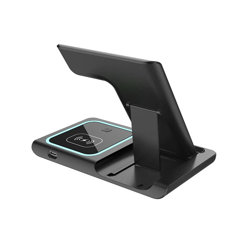 3-in-1 Foldable Wireless Charging Station – Phone, Watch & E - View 3