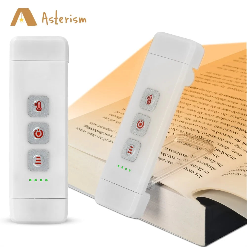 USB Rechargeable Book Light – Clip-On LED Reading Lamp, 3 Brightness Modes