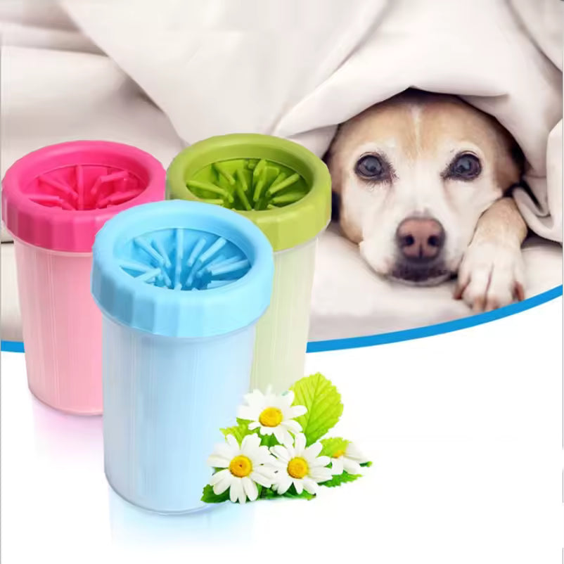 Green small-size pet paw cleaning cup for after-walk cleanup
