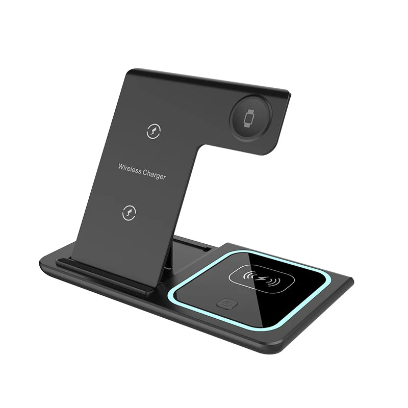 3-in-1 Foldable Wireless Charging Station – Phone, Watch & Earbuds Fast Charger