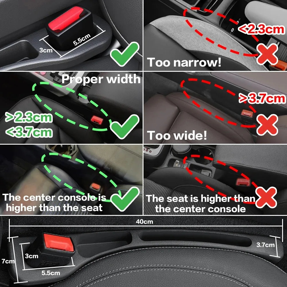 2-Pack Car Seat Gap Filler Organizer - Universal Crevice Sto - View 6