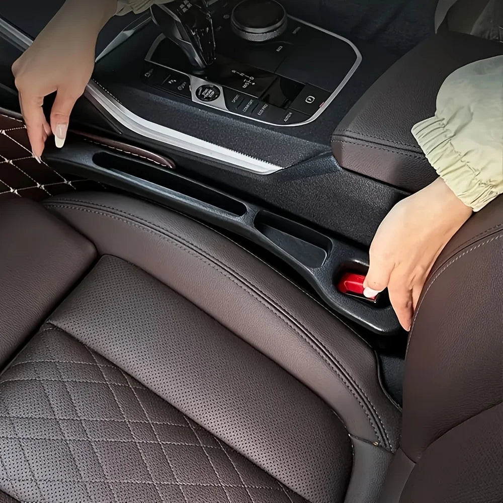 Car Seat Gap Filler 2-Pack - PU Leather Seat Crevice Stopper for Cars, Trucks & SUVs