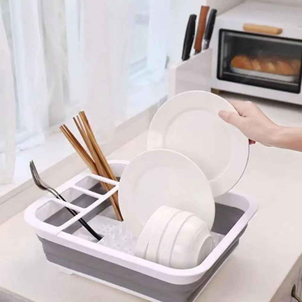Foldable Over-Sink Dish Drying Rack with Drainboard - View 4