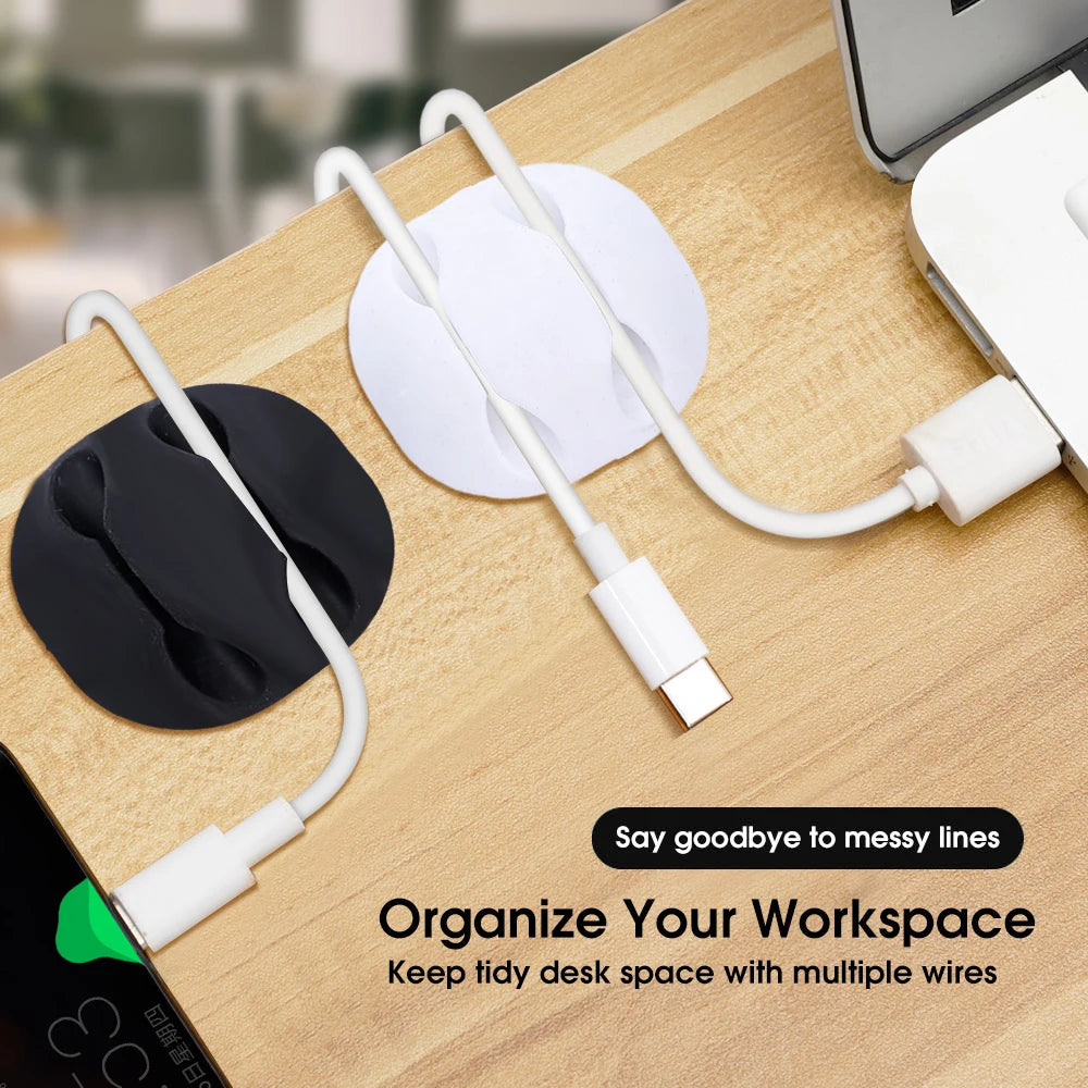 Adhesive Cable Management Clips – 10-Pack Cord Organizers - View 2