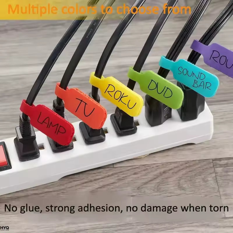 Twenty colorful write-on cable label ties for cord organization – view 2