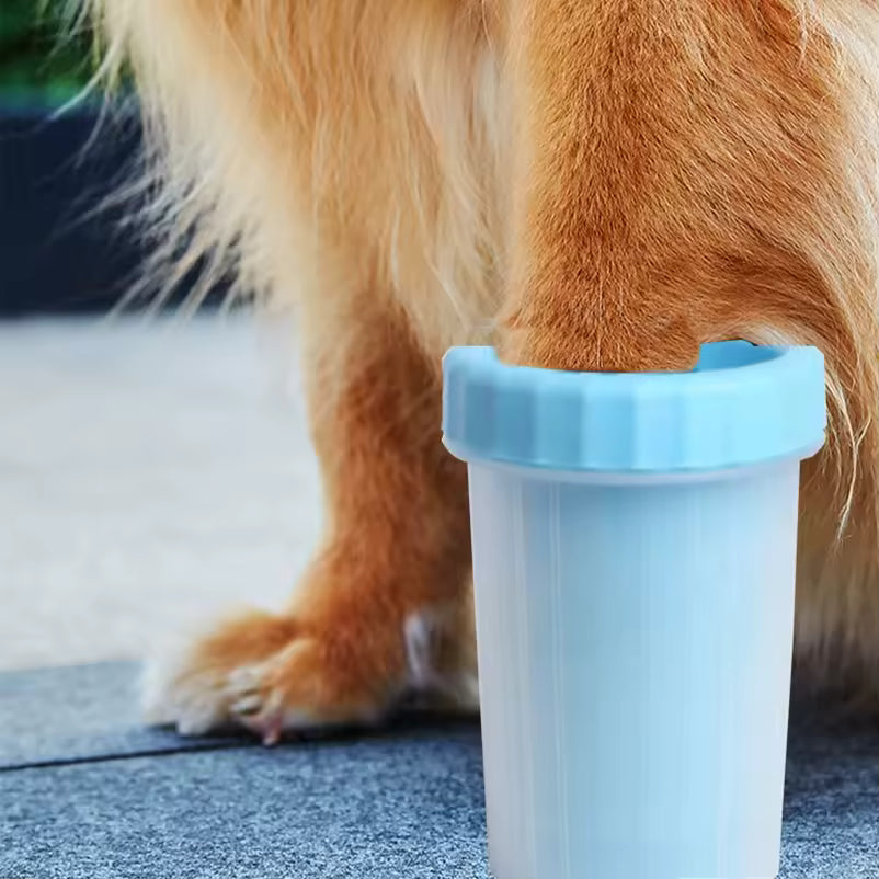 Green small-size pet paw cleaning cup for after-walk cleanup – view 2