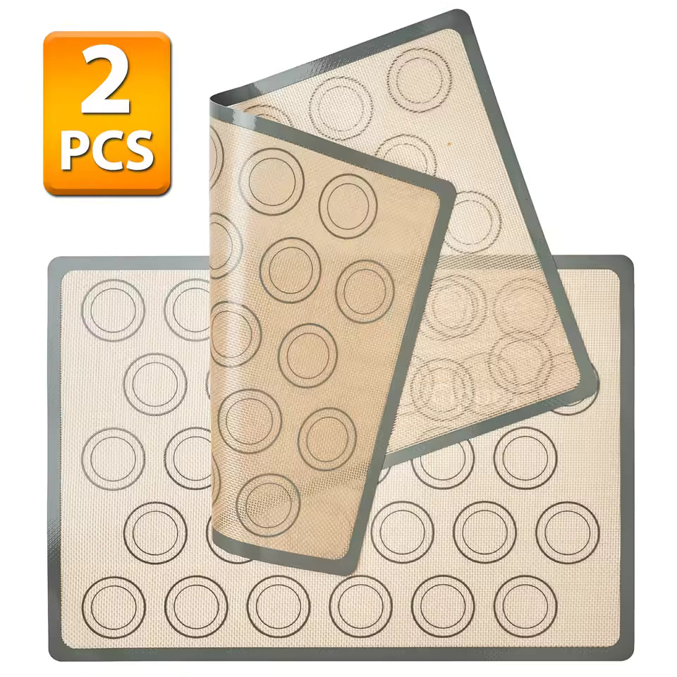 2-Pack Reusable Silicone Baking Mats for Oven and Air Fryer