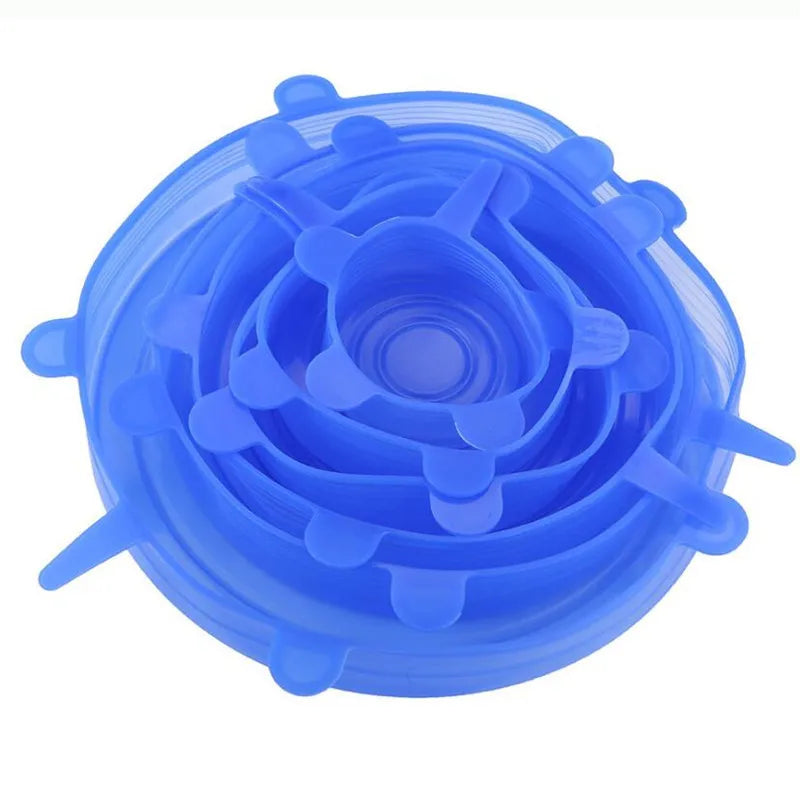 6-Pack Reusable Silicone Stretch Lids for Bowls and Containe - View 4