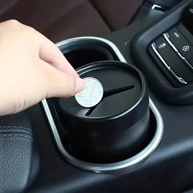 Compact lidded trash bin for storing small waste in a car – view 5