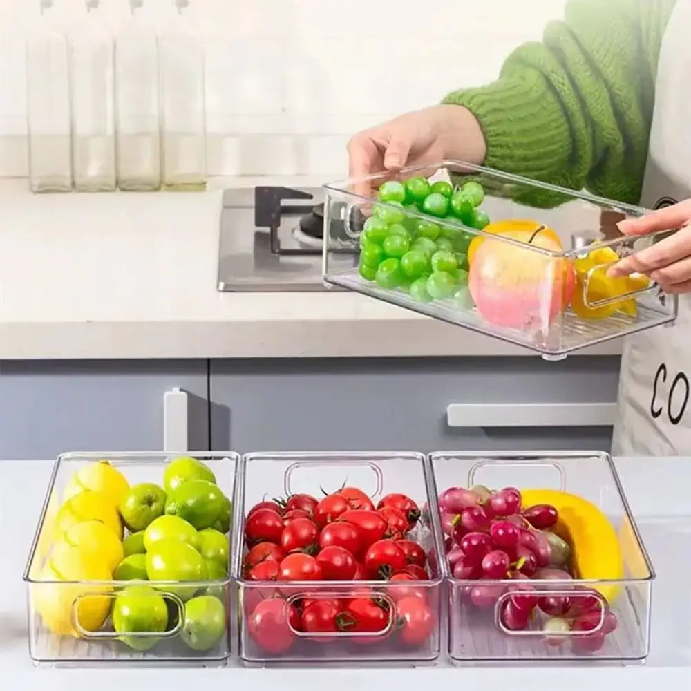 Fridge Organizer Bins 4-Pack – Clear Stackable Storage Baske - View 5