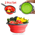 Collapsible Silicone Colander 2-Pack - Space Saving Kitchen Strainer