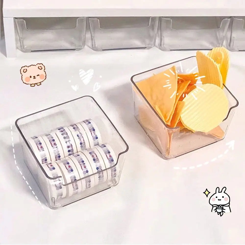 Fridge Organizer Bins 4-Pack – Clear Stackable Storage Baskets with Handles - View 2