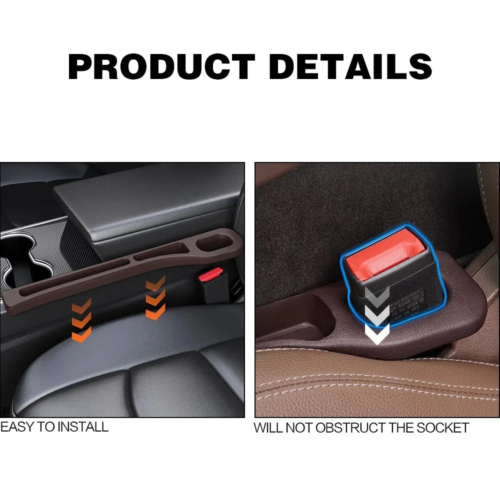 2-Pack Car Seat Gap Filler Organizer - Universal Crevice Sto - View 3