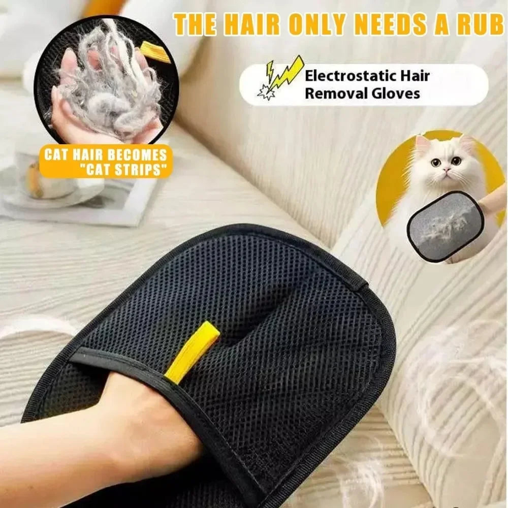 2pcs Pet Hair Removal Gloves - Double-Sided Cat & Dog Groomi