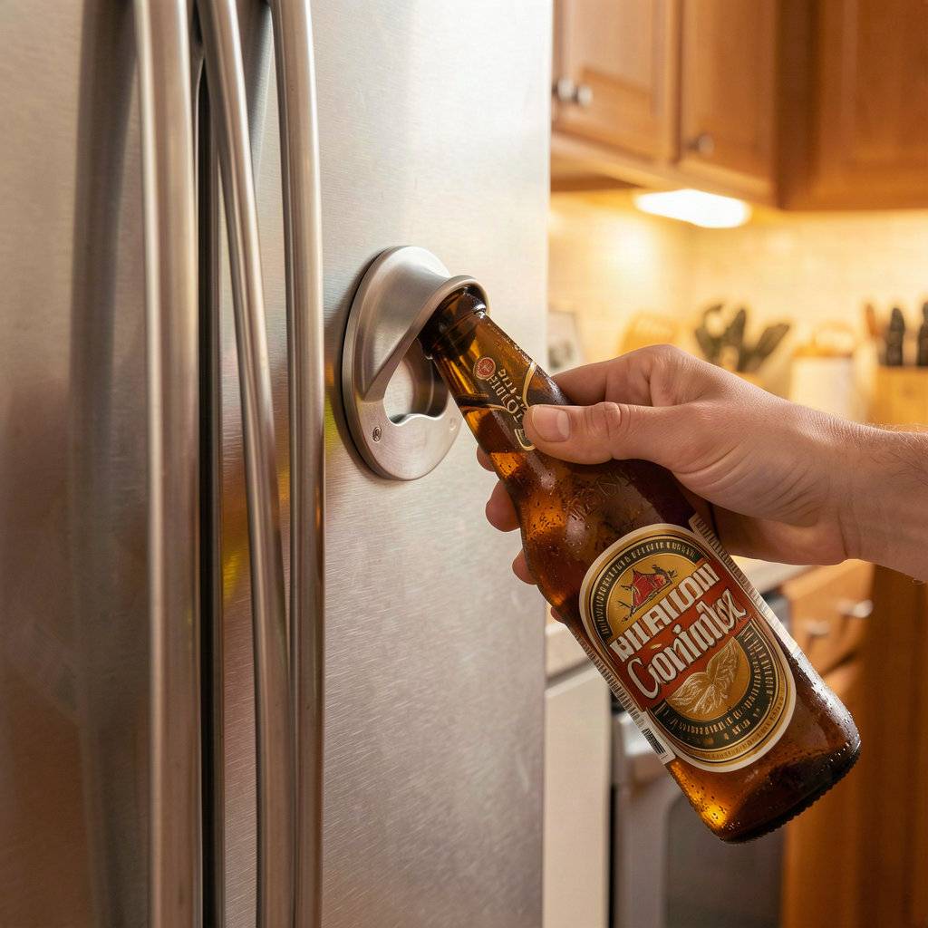 Magnetic Silicone Bottle Opener with Stainless Steel Head