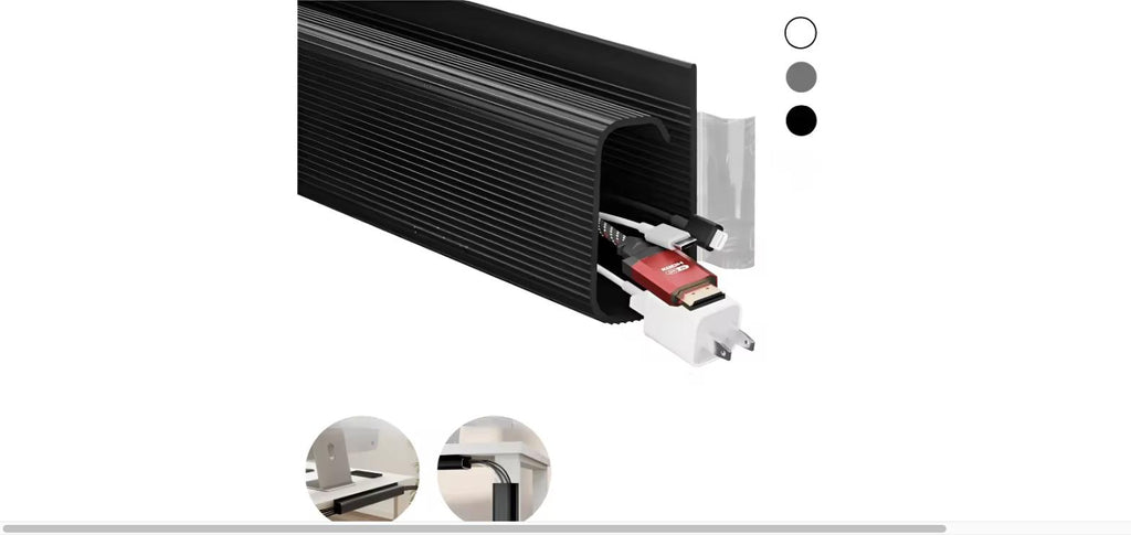 Self-Adhesive Under Desk Cable Management Tray - 2 Pack No-Drill Cord Organizer