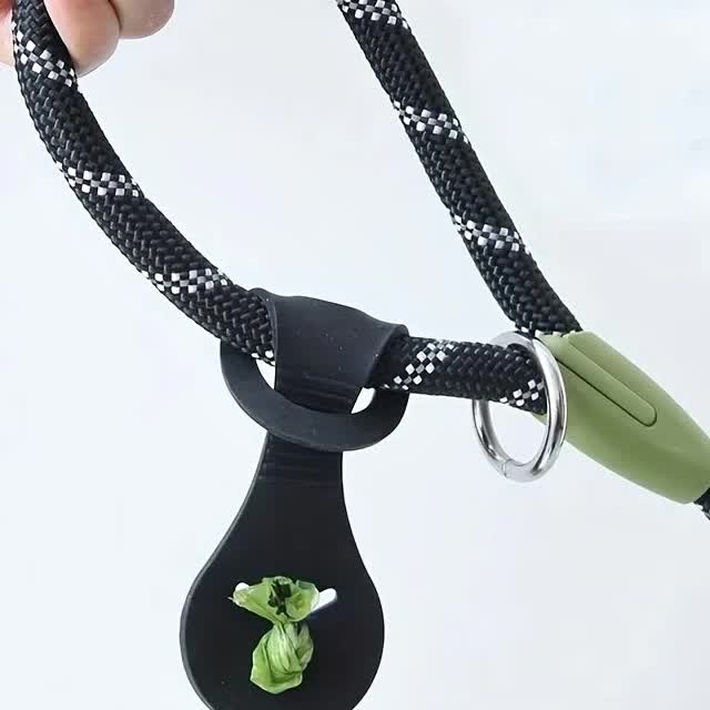 Silicone Dog Poop Bag Holder – Hands-Free Dispenser with Leash Clip - View 3