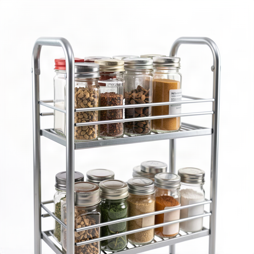 3-Tier Adjustable Metal Spice Rack Organizer for Counter and - View 3