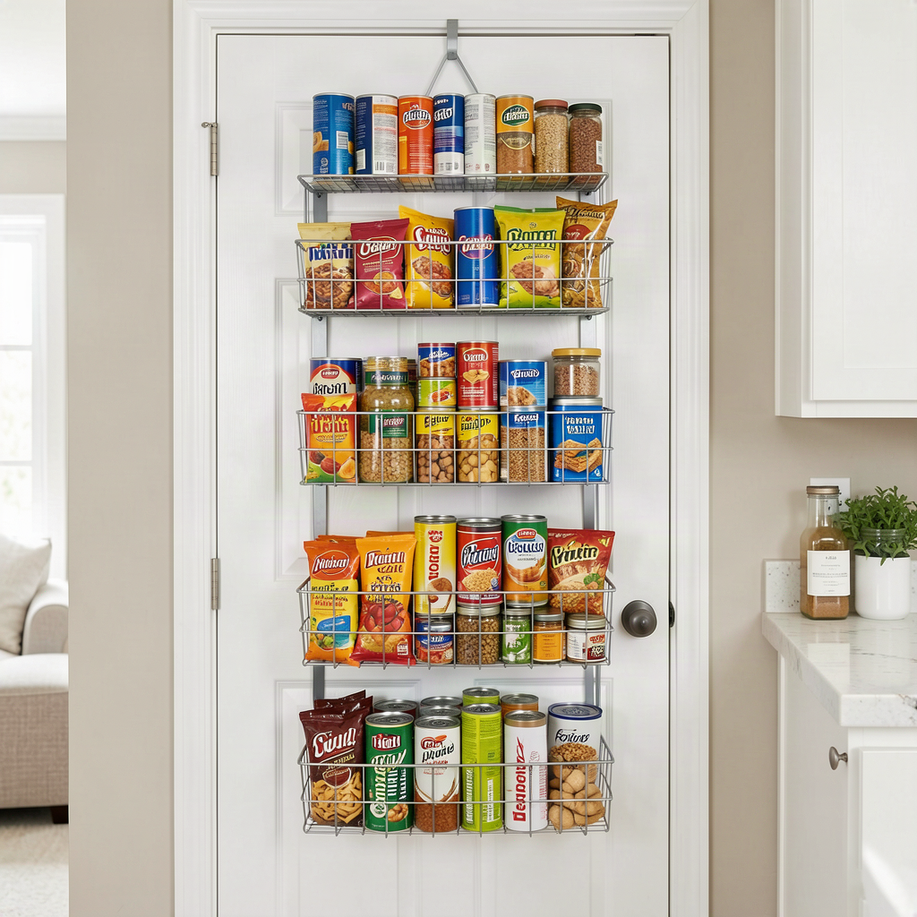 8-Tier Over-The-Door Pantry Organizer - Adjustable Hanging S