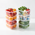 Fridge Organizer Bins 4-Pack – Clear Stackable Storage Baskets with Handles